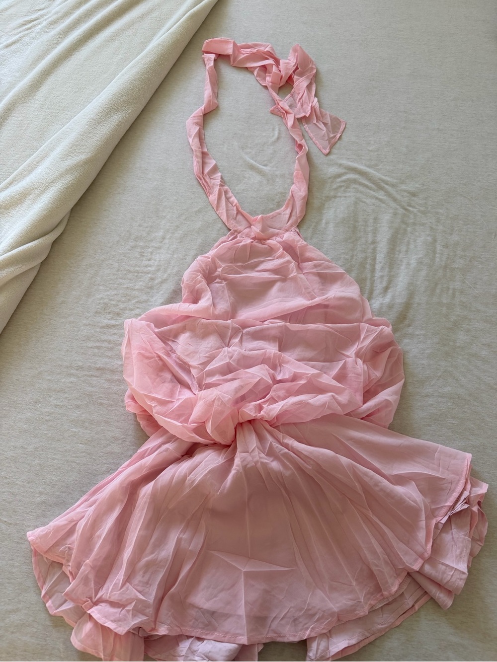 Women's Pink Halter Chiffon Nightdress